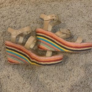 Kate Spade New York Rainbow Espadrille Wedges Size 8.5 Women’s